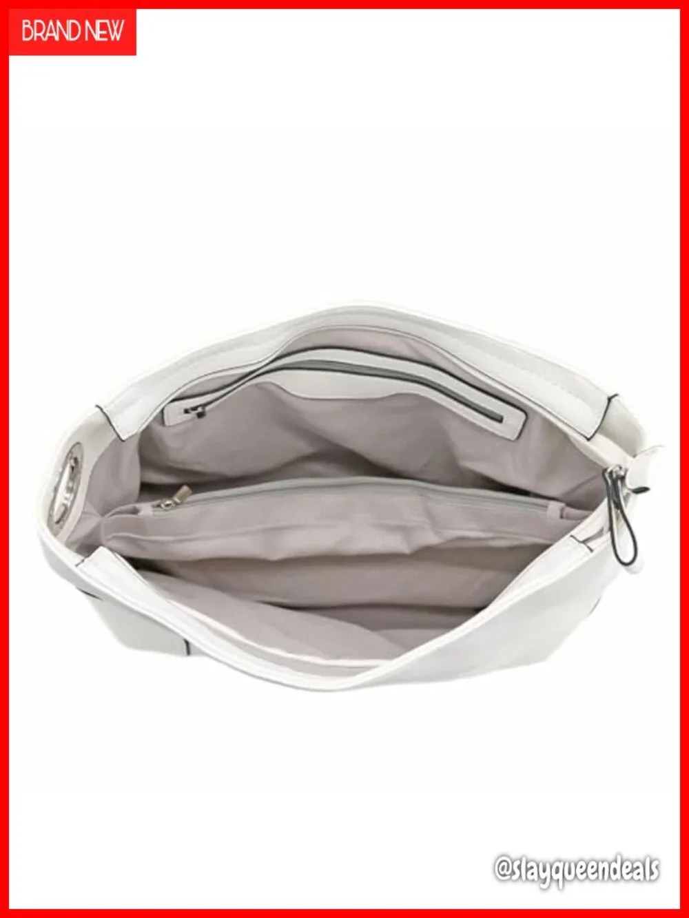 Faux Leather Hobo Shoulder Bag with Detachable Strap and Pockets